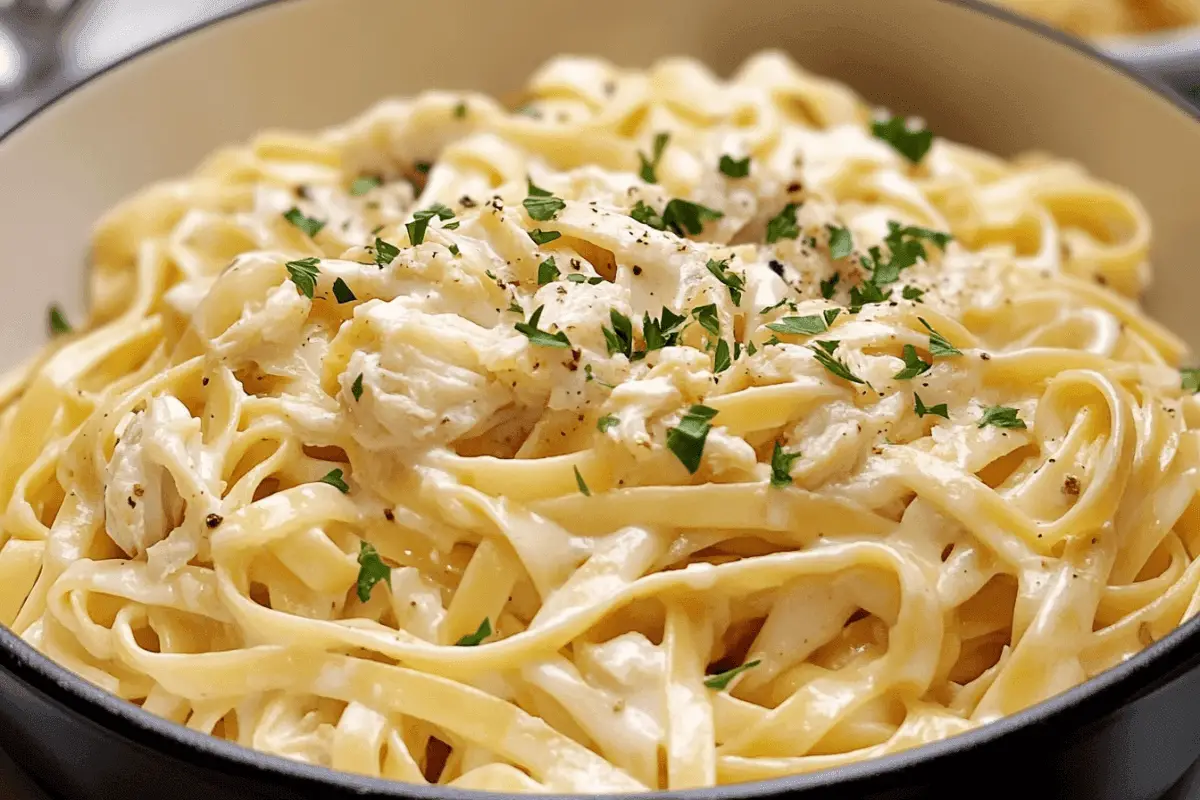 Crab Meat Fettuccine Alfredo Recipe