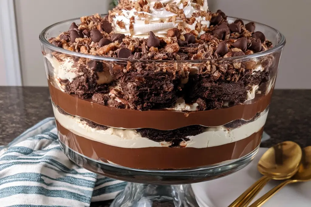Chocolate cake pudding trifle