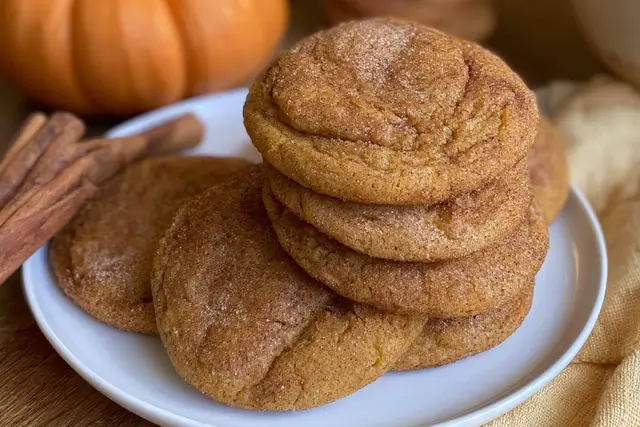 Brown butter pumpkin snickerdoodle cookies with cinnamon sugar