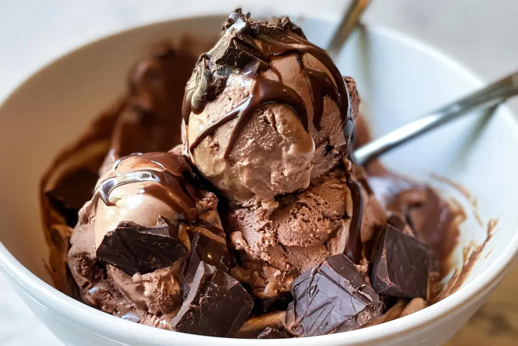 Death by Chocolate Ice Cream with fudge and chocolate chunks