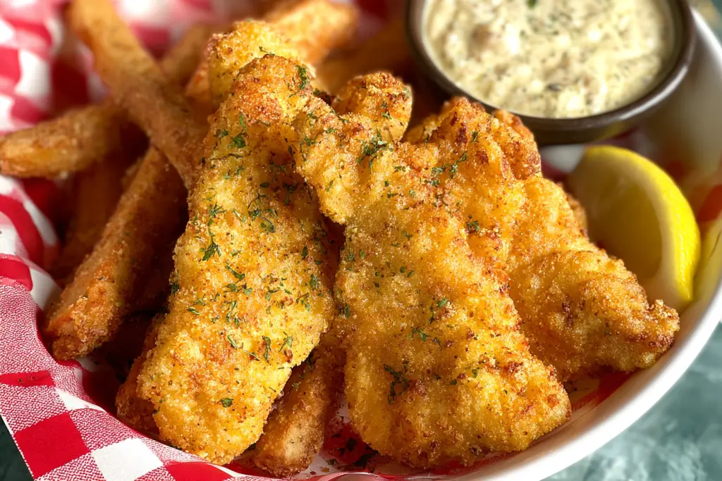 Crispy cornmeal fish coating