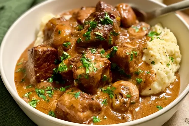 Slow cooker beef tips