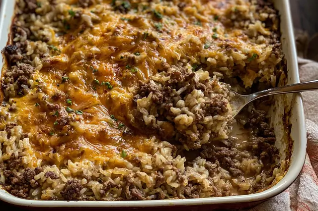 ground beef and rice casserole