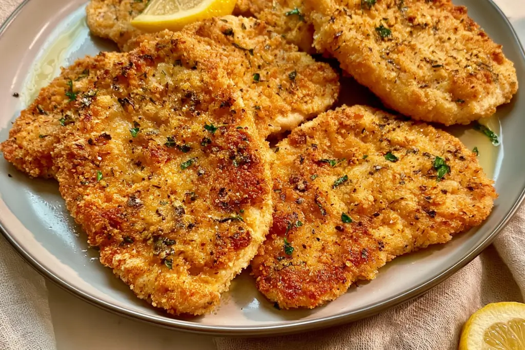 Chicken schnitzel without frying