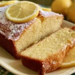Moist lemon pound cake with fresh lemon zest and glaze