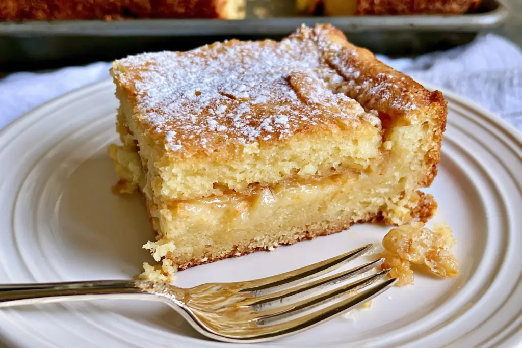 Paula Deen’s Ooey Gooey Butter Cake with a rich, gooey center
