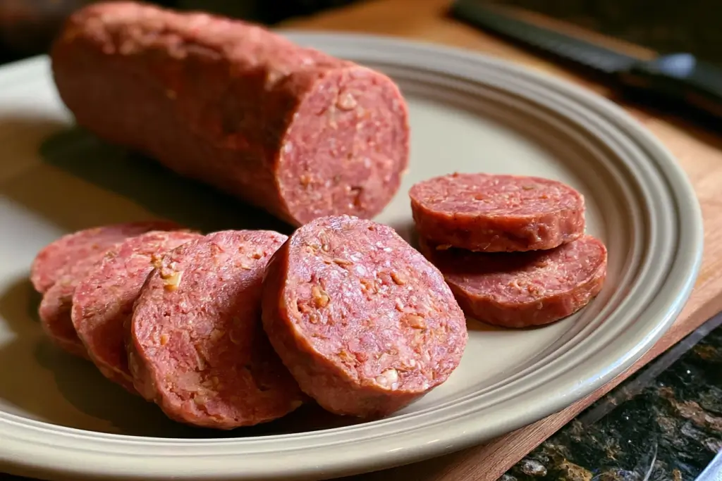 Homemade beef and pork sausage