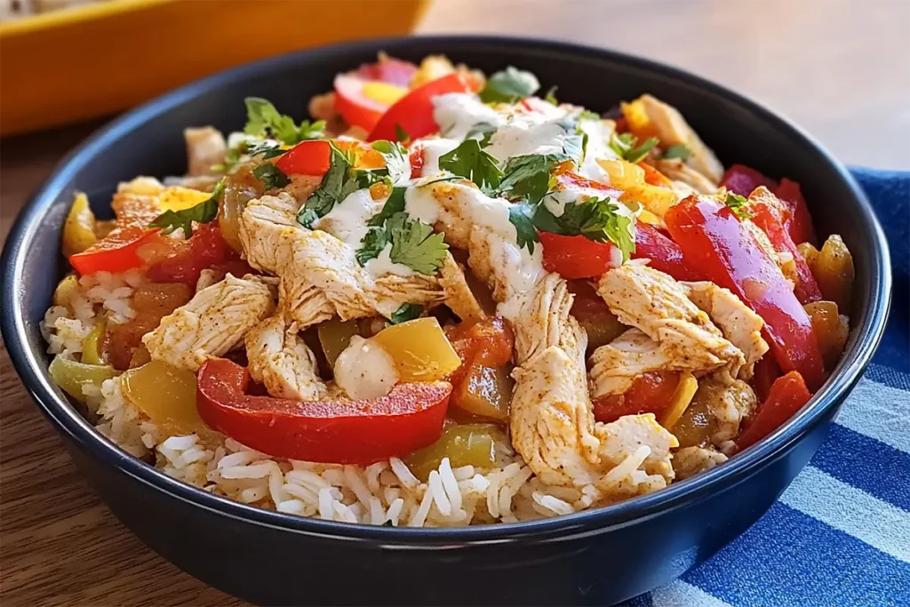 Easy Chicken Fajita Casserole with Rice | Quick & Cheesy One-Pan Meal