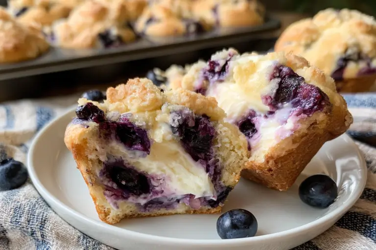 Blueberry Cream Cheese Muffins – Moist, Tangy, and Easy to Bake 4 moist blueberry cream cheese muffins
