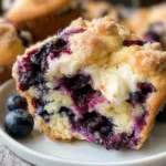 Blueberry Cream Cheese Muffins – Moist, Tangy, and Easy to Bake 5 Blueberry cream cheese muffins with juicy blueberries and creamy filling