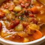 Instapot detox cabbage soup with carrots, tomatoes, and celery