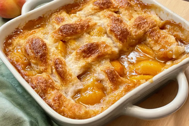 homemade peach cobbler