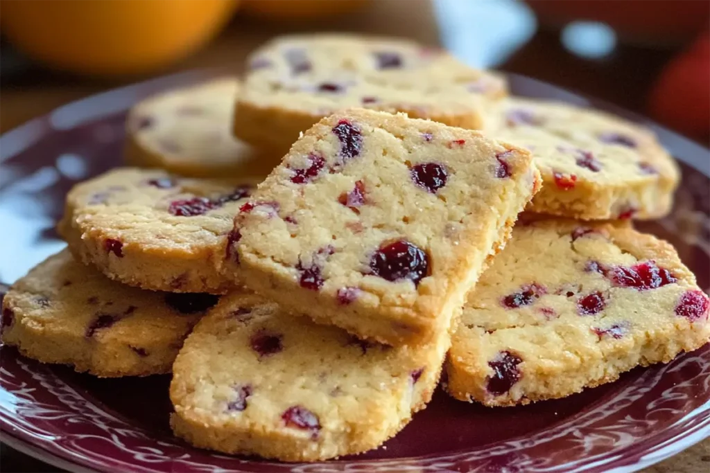 Cranberry Orange Shortbread Cookies