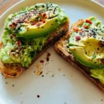 Avocado toast with creamy avocado on whole-grain bread