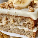 Banana bread cake with cream cheese frosting