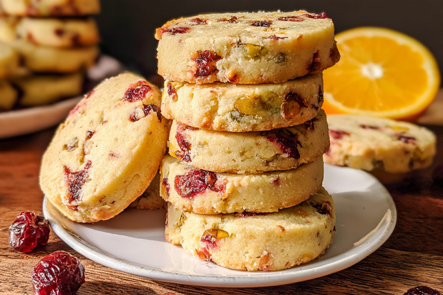 Orange shortbread cookies