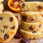 Cranberry orange shortbread cookies with buttery, citrusy flavor