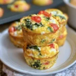 Cottage cheese egg muffins with spinach, peppers, and savory seasonings