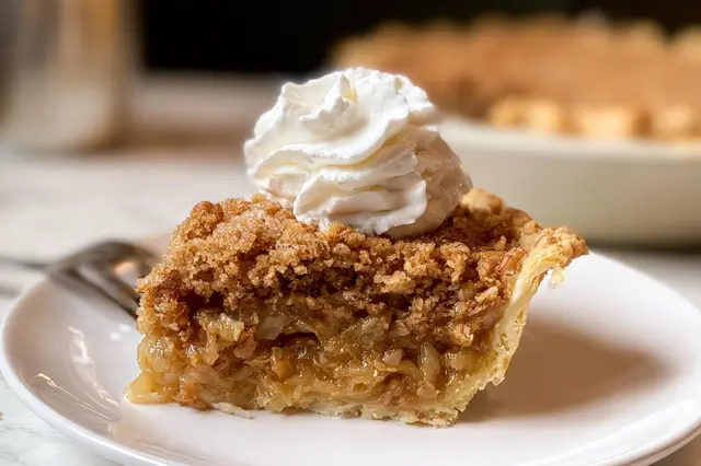 Kentucky Sawdust Pie with coconut and chopped nuts