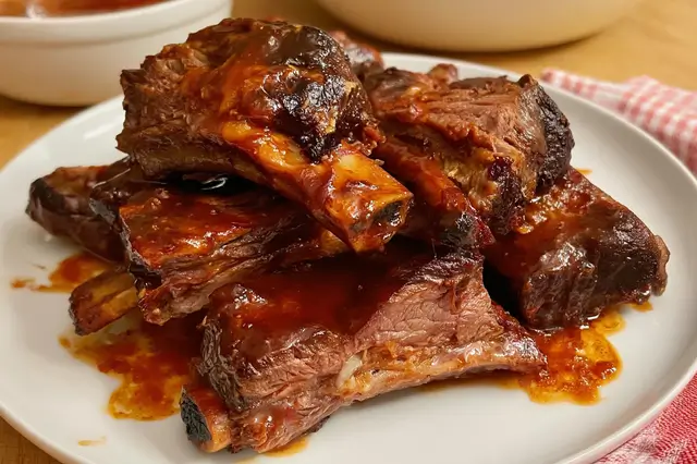 Slow Cooker Barbequed Beef Ribs: Tender & Easy Recipe 3 Slow cooker barbequed beef ribs with smoky BBQ sauce