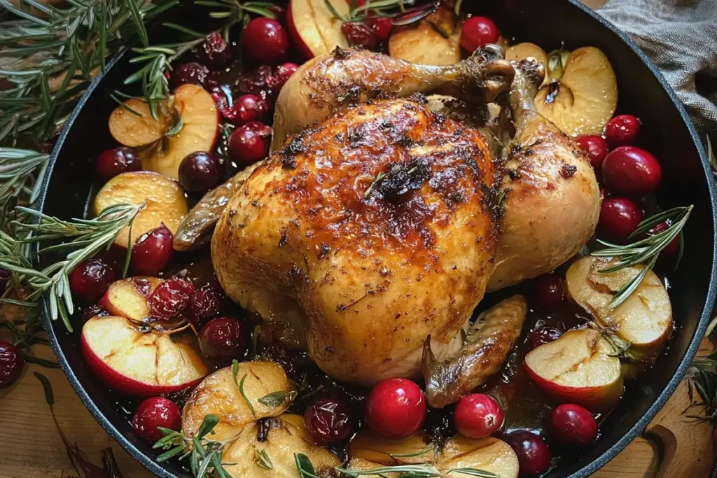 Apple and Cranberry Roasted Chicken: Sweet & Savory 1 Apple and Cranberry Roasted Chicken: Sweet & Savory