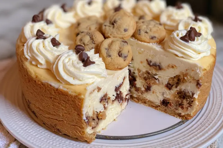 cheesecake with chocolate chip cookies