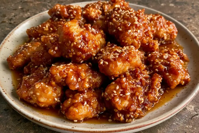 Crispy Honey Garlic Chicken Recipe – Sweet, Savory, and Crispy 3 Crispy honey garlic chicken with sticky sweet and savory sauce