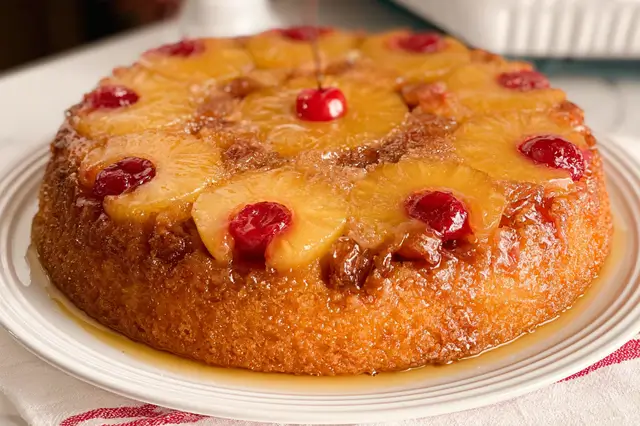 Pineapple Upside Down Cake with Cake Mix: Quick & Easy Recipe 3 Pineapple upside down cake with caramelized pineapple topping