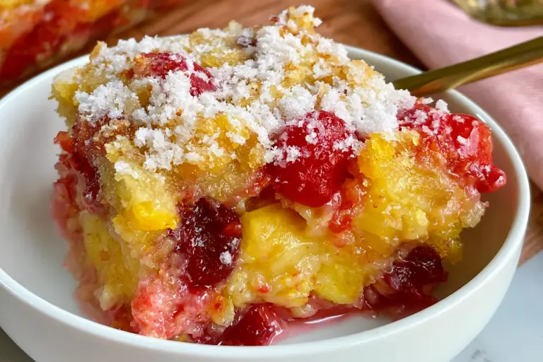 Pineapple Dump Cake with Cherries – Easy Dessert Recipe 4 dump cake with pineapple and cherry pie filling