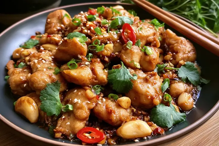 crispy thai chicken with garlic