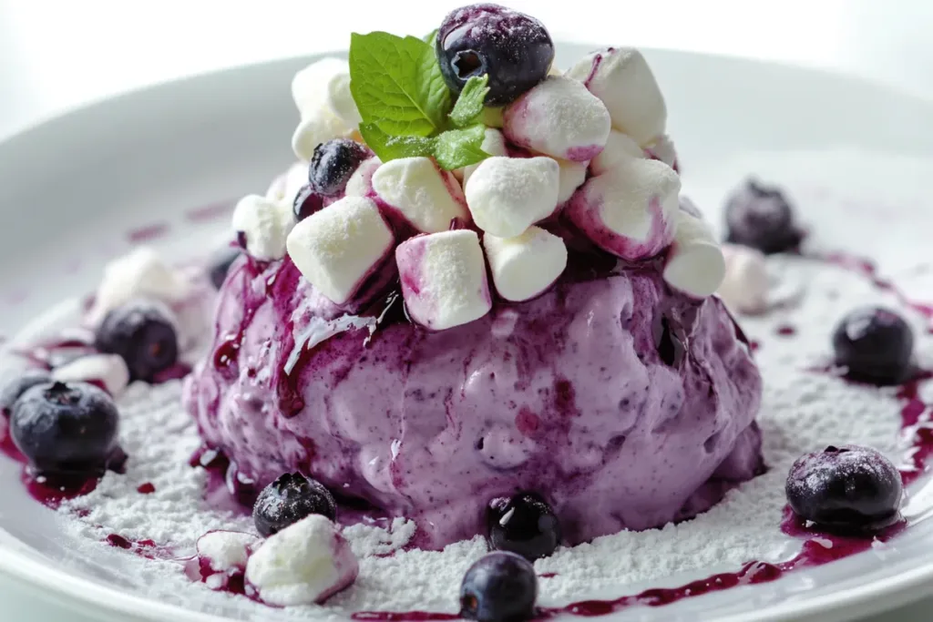 Fluffy Blueberry Marshmallow Delight Close-Up