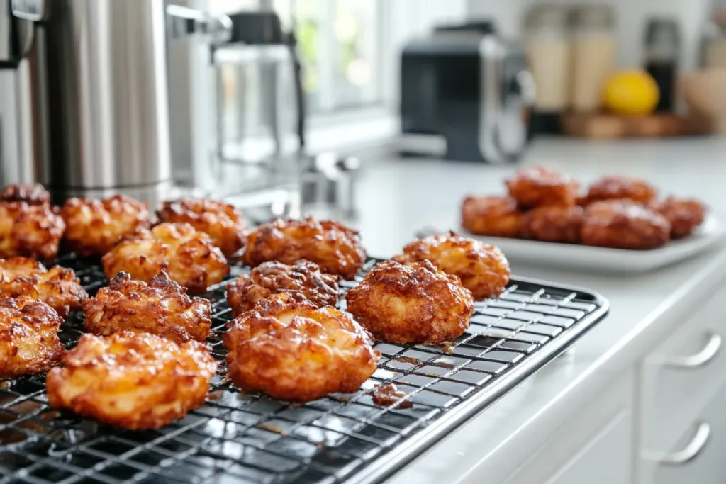 Freshly Baked Apple Fritters on a Plate