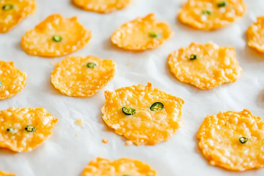 Pioneer Woman Jalapeño Cheese Crisps on a Serving Platter