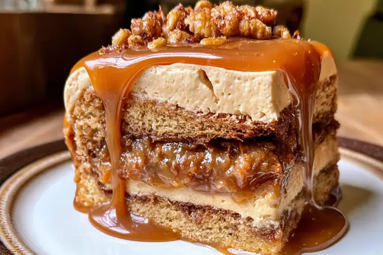 Gooey Coffee Caramel Cake: The Ultimate Indulgent Dessert 4 caramel coffee poke cake