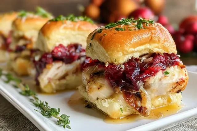 festive turkey cranberry mini sandwiches