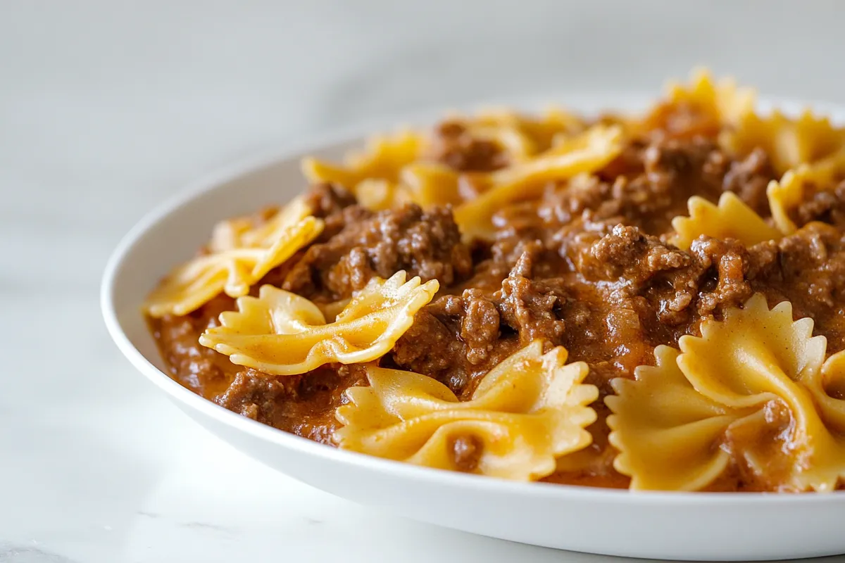 Tips for Bowtie Pasta with Creamy Velveeta Beef Sauce