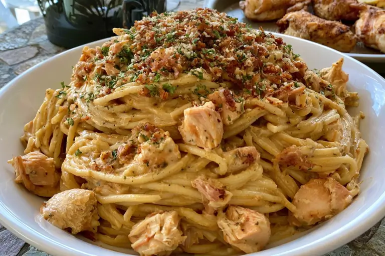 Crockpot Parmesan Garlic Chicken Spaghetti – Easy, Creamy & Delicious Family Dinner 4 creamy garlic chicken spaghetti in crockpot