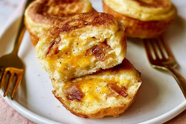 Golden McGriddle muffins filled with bacon, scrambled eggs, and melted cheddar cheese.
