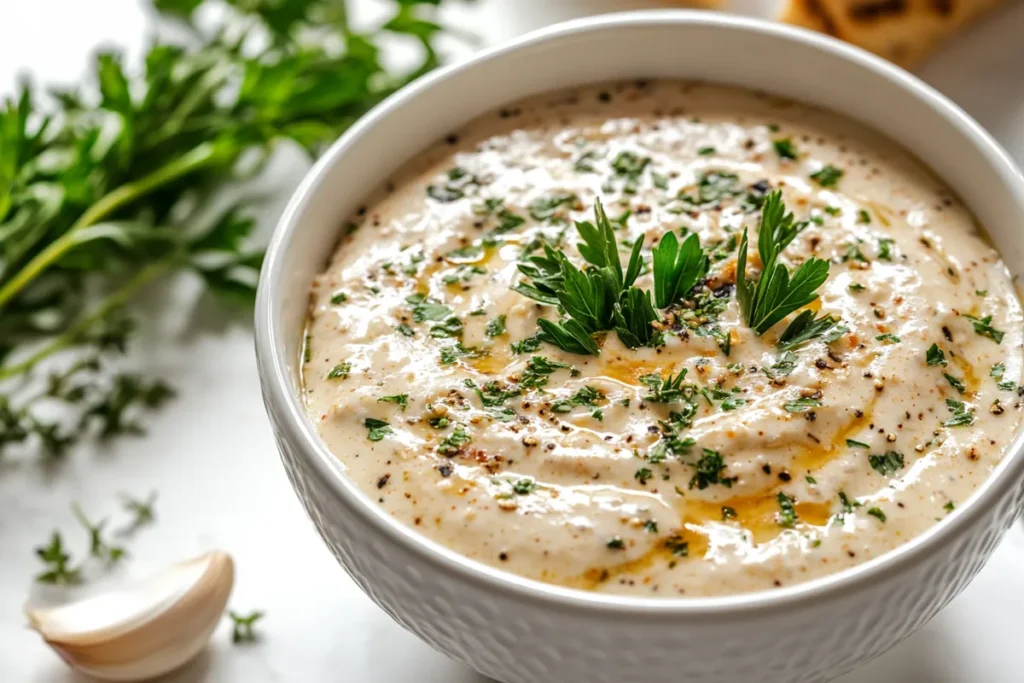 Cajun Garlic Butter Sauce with Cream and Herbs: The Best Recipe for Seafood, Pasta, and More 2 Cajun Garlic Butter Sauce with Cream and Herbs in a Bowl
