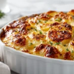 Best Scalloped Potatoes Recipe – Creamy, Cheesy & Perfect for Any Meal 3 Creamy Best Scalloped Potatoes in a Baking Dish