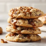 Butterfinger Caramel Crunch Cookies – Gooey & Delicious Dessert Recipe 5 Delicious Butterfinger Caramel Crunch Cookies on a Plate