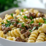 One-Pot Cheesy Beef and Garlic Butter Pasta Recipe – Easy & Flavorful Meal 3 One-Pot Cheesy Beef and Garlic Butter Pasta in a Bowl