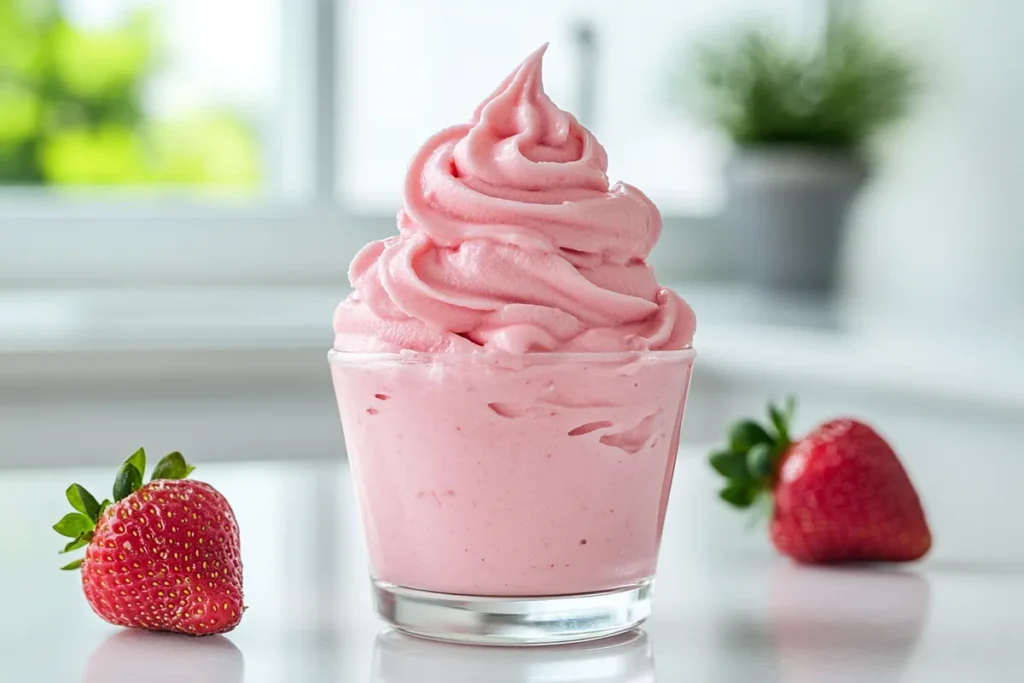 Strawberry Dole Whip Recipe – The Best Summer Treat to Satisfy Your Cravings 3 Delicious Strawberry Dole Whip in a Bowl