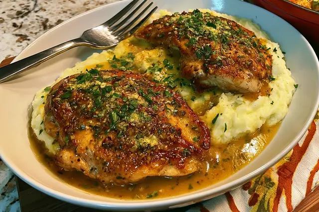 cheesy garlic chicken and potatoes