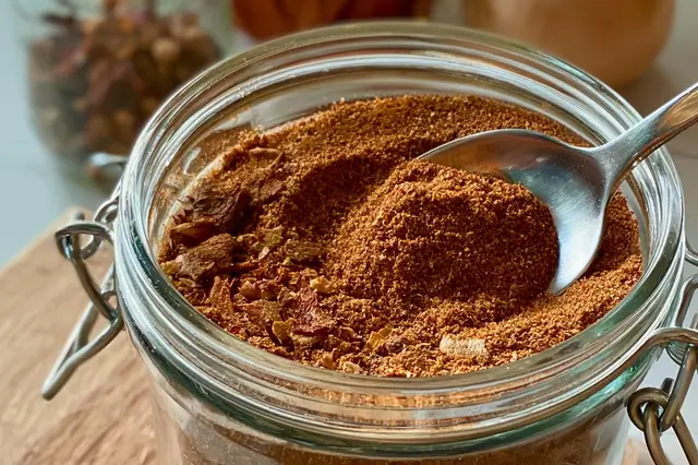 Homemade Zap Your Taste Buds seasoning blend made with smoked paprika, garlic, and dried herbs.