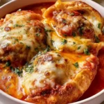 Bowl of meatball sub soup with melted mozzarella cheese and toasted baguette.Bowl of meatball sub soup with melted mozzarella cheese and toasted baguette.
