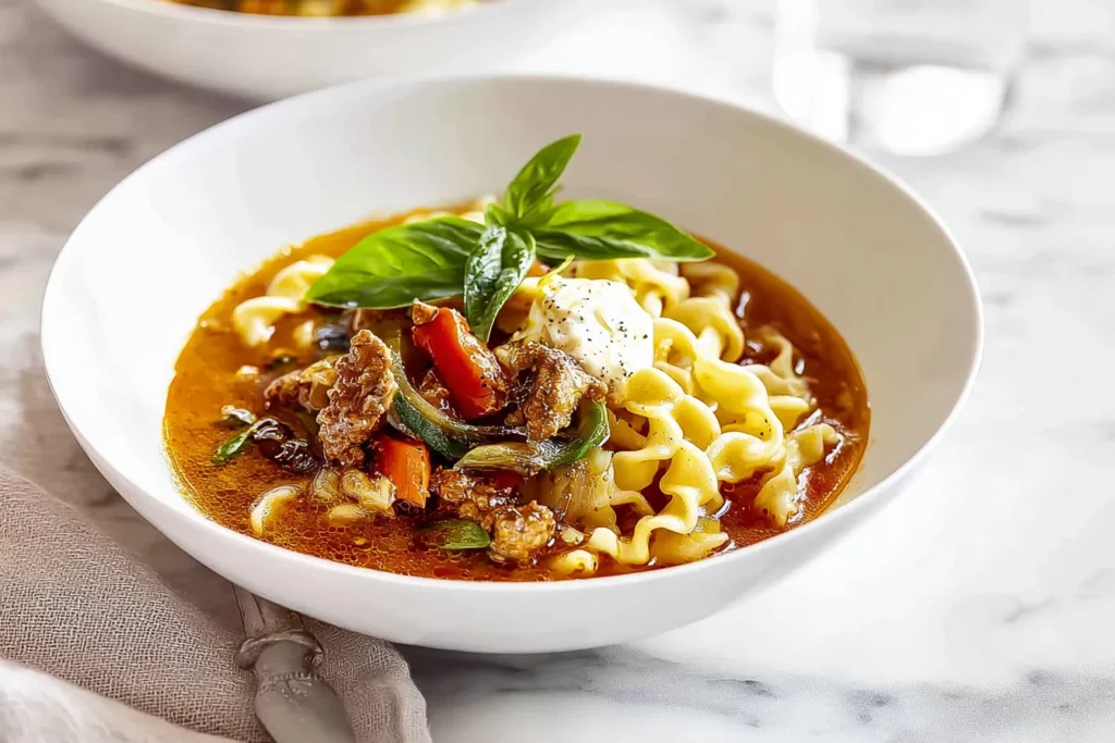 Delicious Lasagna Soup in a Bowl