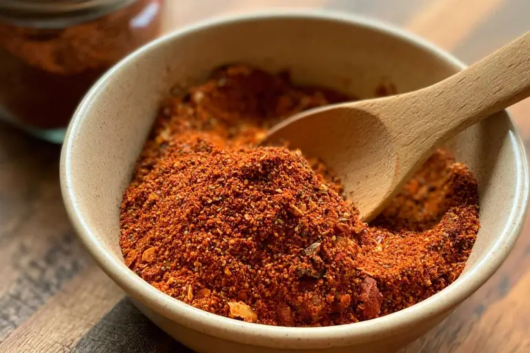 Smack Yo Daddy seasoning blend mixed with paprika, garlic powder, and cayenne pepper.