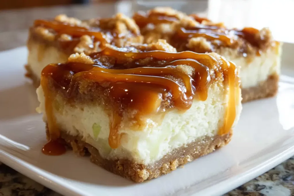 Delicious Caramel Apple Cheesecake Bars 