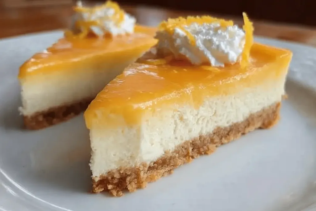 Creamsicle Cheesecake Bars - A Sweet Treat You'll Love 4 Creamsicle Cheesecake Bars on a Serving Plate